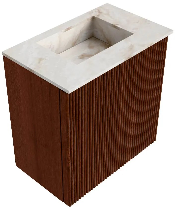 Mondiaz Joya DLux 40cm toiletmeubel ruby met wastafel faye midden zonder kraangat frappe