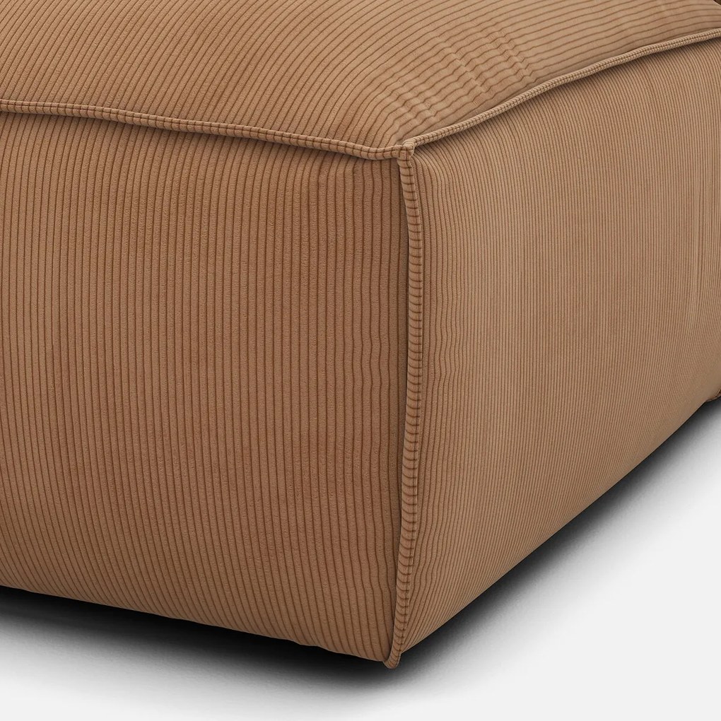 Links chaise longue-element voor modulaire bank, in ribfluweel, Seven