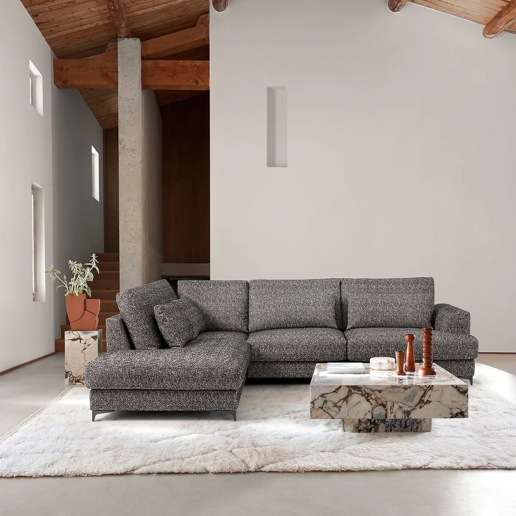 Hoekslaapbank links badstof, Marsile