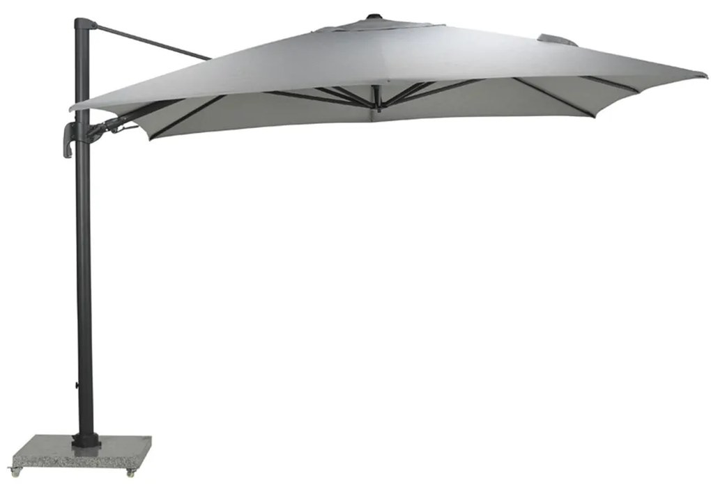Garden Impressions Hawaii Big Pole zweefparasol 350x350 cm - donker grijs frame - licht grijs doek