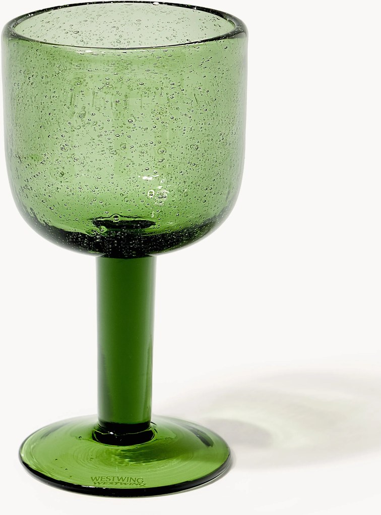 Mondgeblazen wijnglazen Hippolyte met luchtbellen, s4-delig