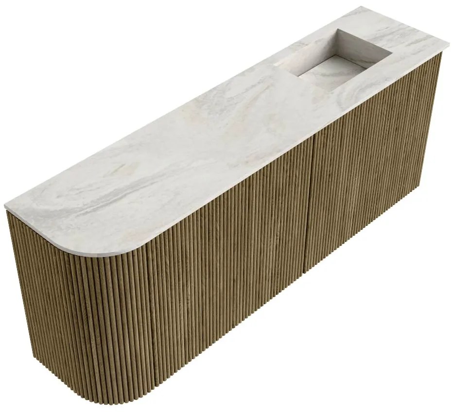 Mondiaz Joya DLux 100cm toiletmeubel ronding links dusk met wastafel faye rechts 1 kraangat ostra