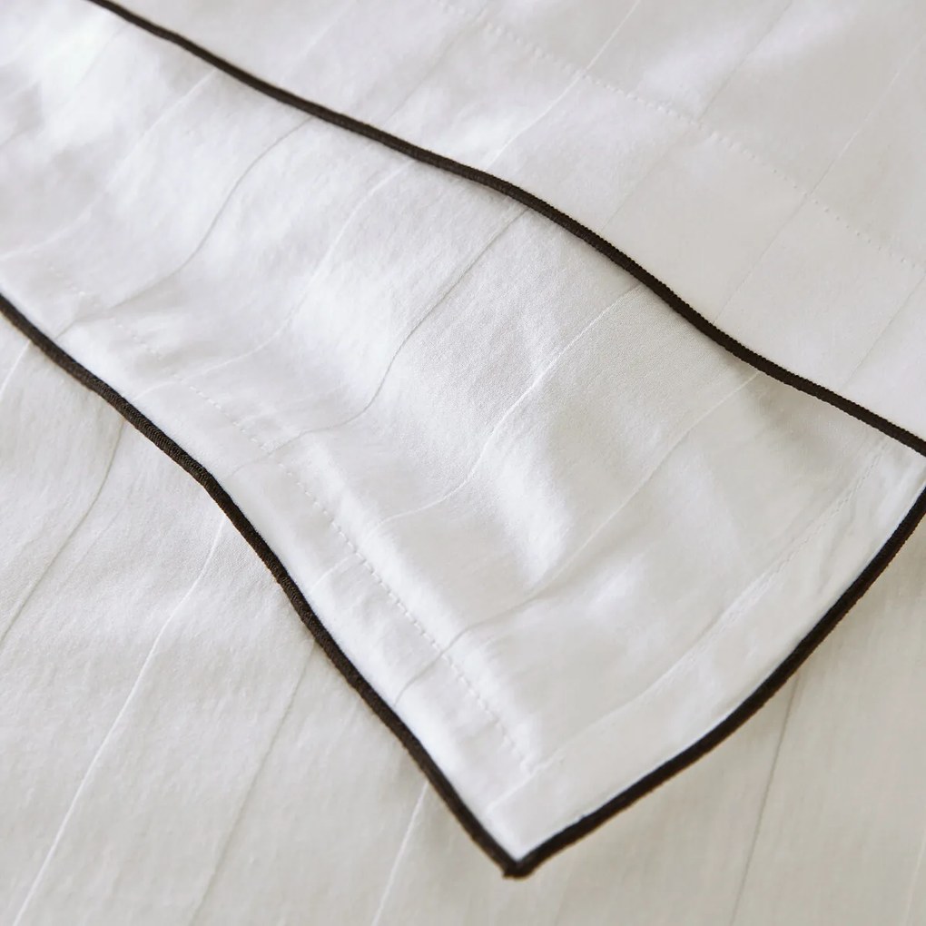 Dekbedovertrek in gewassen katoensatijn met 118 draden, streep Victor