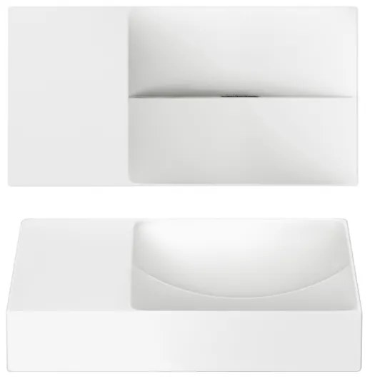 Clou Vale fonteinen keramiek fontein 38x19x7cm zonder kraangat links Wit mat CL/03.02161.L