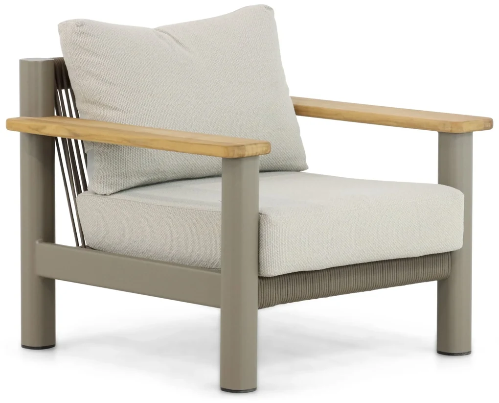 Stoel en Bank Loungeset 5 personen Aluminium/teak Taupe  Santika Furniture Santika