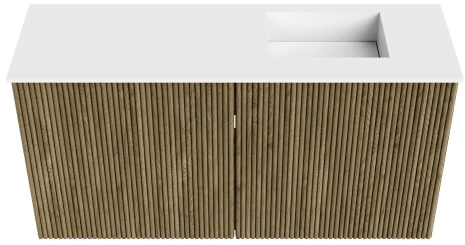 Mondiaz Joya 80cm toiletmeubel dusk met wastafel faye rechts zonder kraangat talc