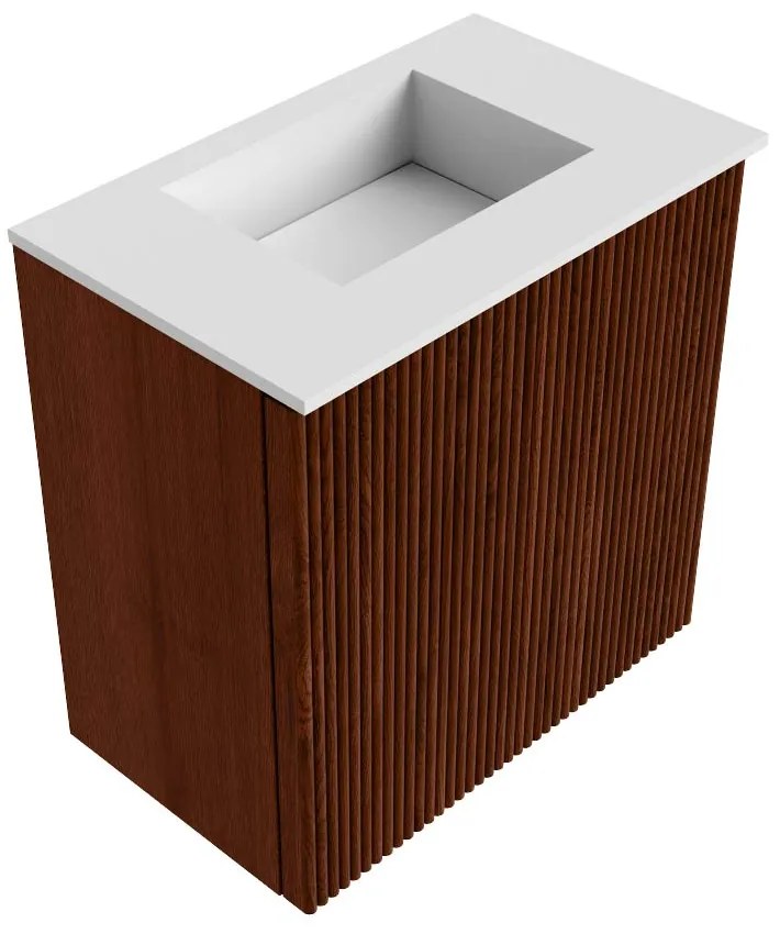Mondiaz Joya 40cm toiletmeubel ruby met wastafel faye midden zonder kraangat talc