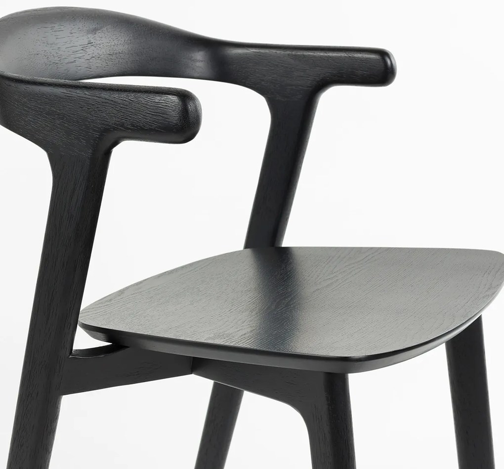 Zuiver Northwood Black Houten Eetkamerstoel Zwart Minimalistisch