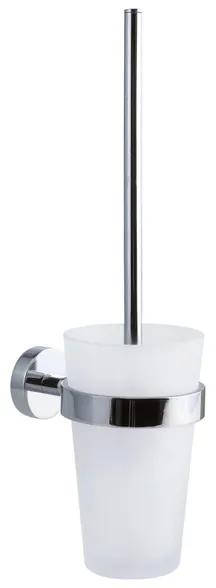 Tesa Smooz Toiletborstel 12x30x12cm zonder boren Zelfklevend Verchroomd Metaal chroom wit 40316-00000-00