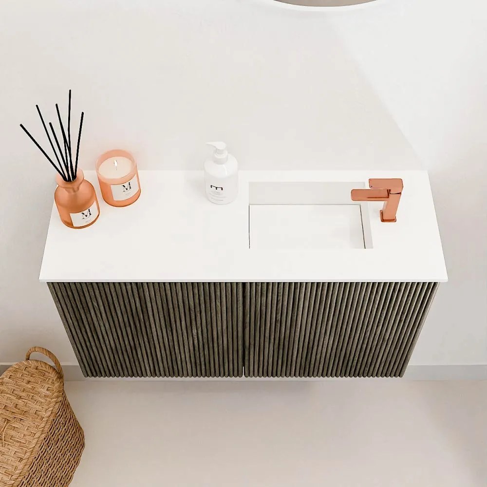 Mondiaz Joya 70cm toiletmeubel shadow met wastafel faye rechts 1 kraangat talc