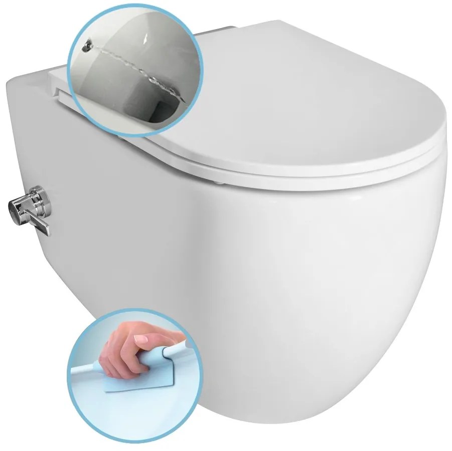 Sapho Infinity hangend toilet met bidetdouche 36x53cm wit