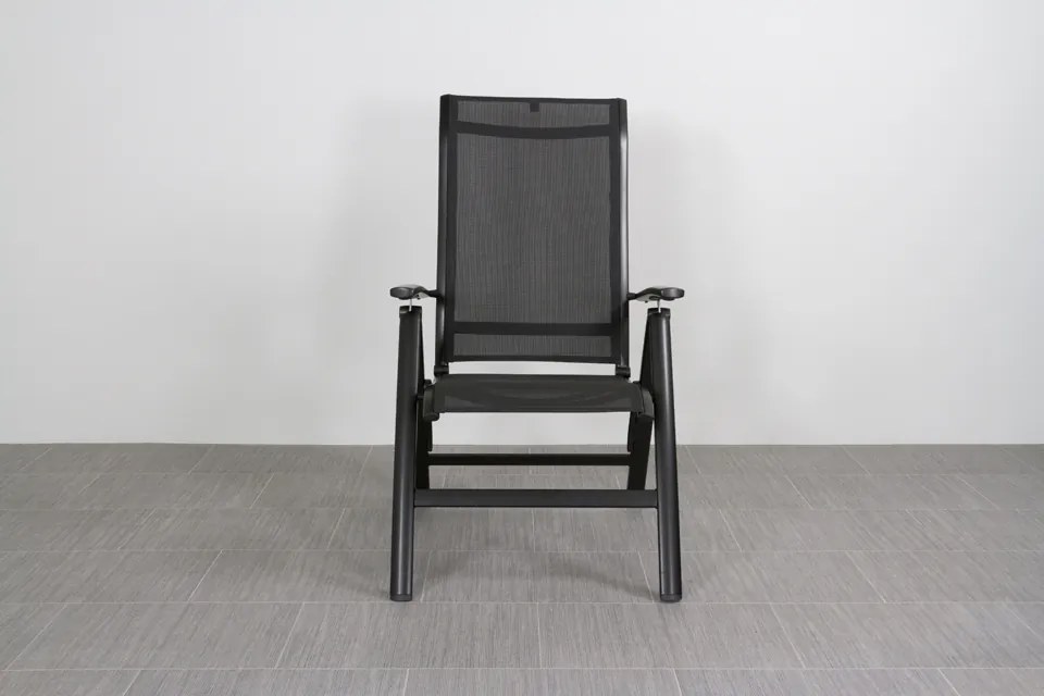 Kettler Legato/Edge verstelbare aluminium tuinset voor 4 personen 160x95 cm. - Antraciet