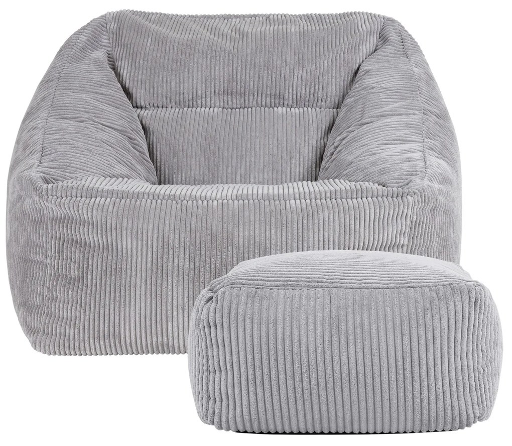 Morgan Cord Armchair Bean Bag + Footstool