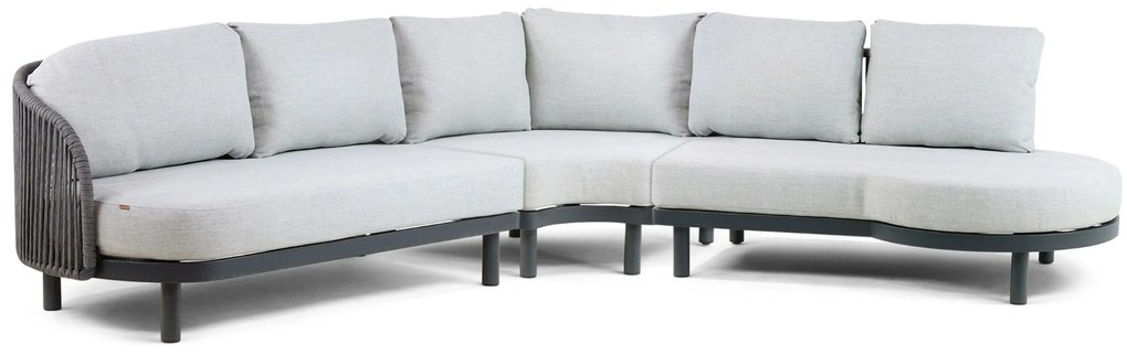 Hoek loungeset 5 personen Aluminium/rope Grijs  Santika Furniture Santika