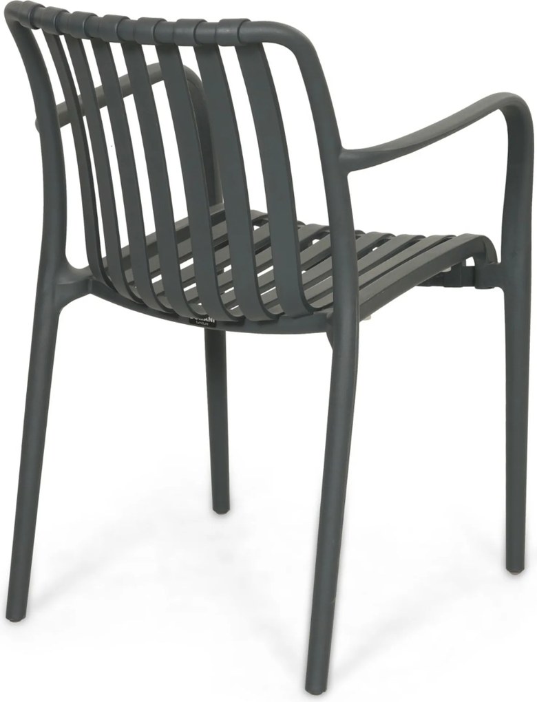 Tuinset Ronde Tuintafel 6 personen 150 cm Kunststof Grijs Domani Furniture Alba/Arancia