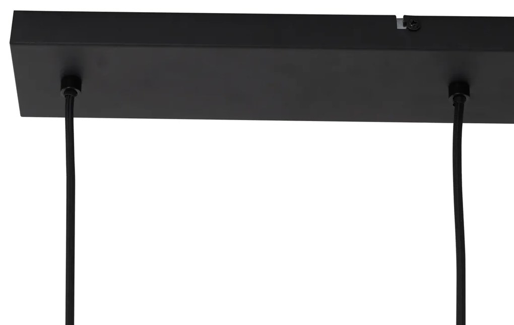 Moderne hanglamp zwart met smoke glas 4-lichts - Dame