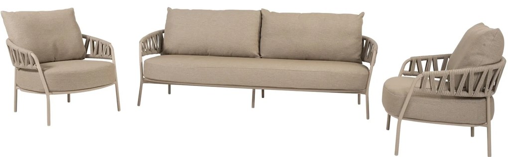 Calma stoel bank loungeset 3 delig rope latte Taste 4SO