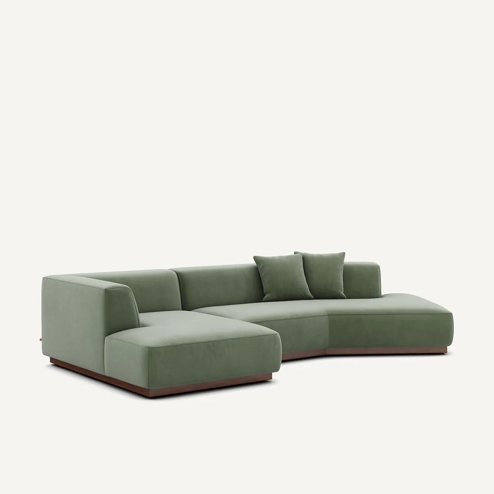 Linker open hoekbank fluweel, Jacopo