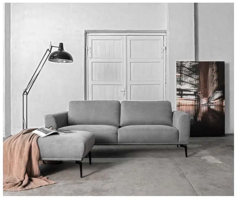 2 zitsbank - Tulp - stof Sorro lichtgrijs 90