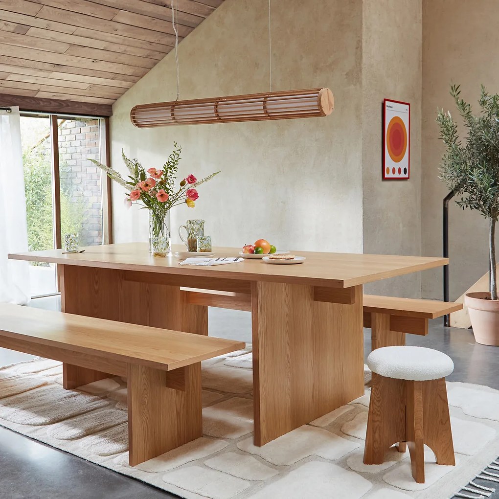 Rechthoekige eettafel met 8 couverts, Deling