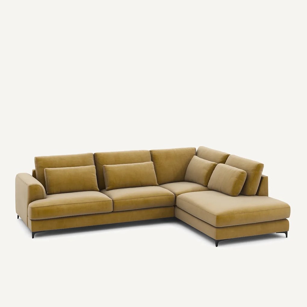 Omvormbare hoekbank rechts, fluweel, Marsile