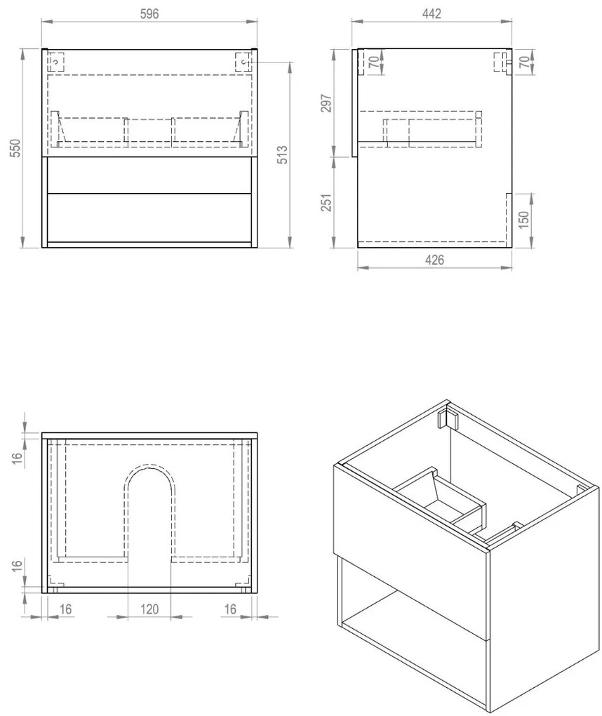 Best Design Rigatti onderkast 60cm wit mat