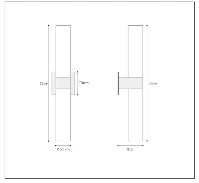 Lucide Jesse wandlamp dubbel 33W zwart