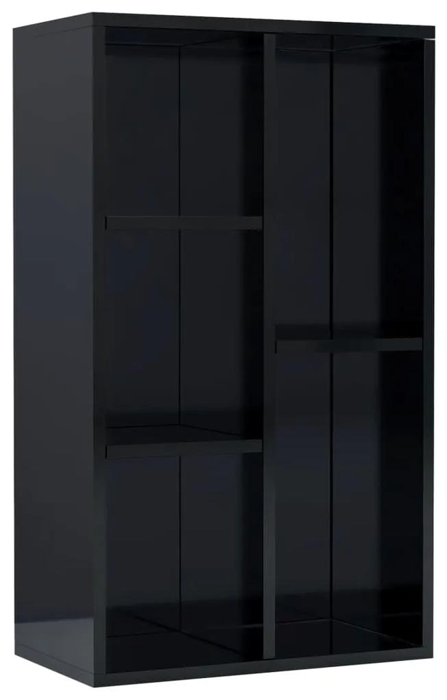 vidaXL Boekenkast/dressoir 50x25x80 cm spaanplaat hoogglans zwart