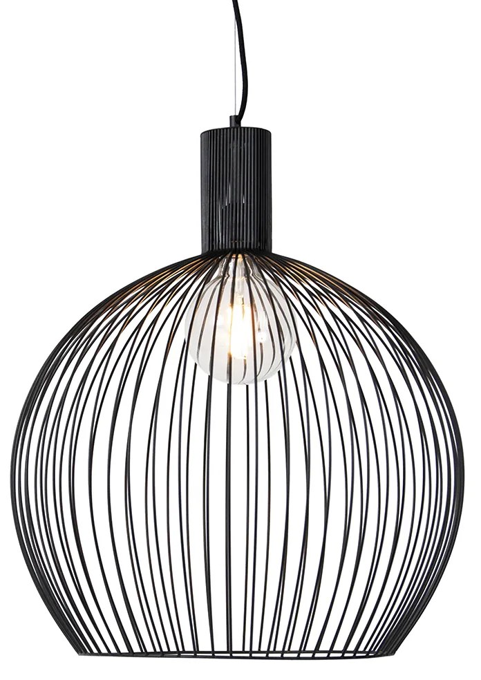 Smart ronde hanglamp zwart 50 cm incl. Wifi G95 - Dos