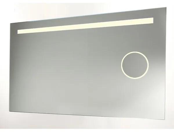 NewWave Mike spiegel 130x70cm met led verlichtingsbalk indirecte verlichting onderzijde schakelaar spiegelverwarming en vaste scheerspiegel 75733258