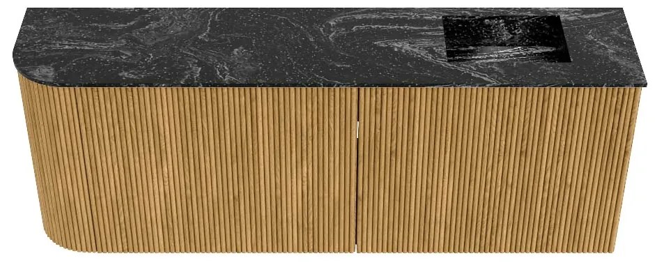 Mondiaz Joya DLux 110cm toiletmeubel ronding links oak met wastafel faye rechts zonder kraangat lava