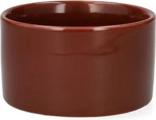 Ikebana schaal, porselein, roodbruin, Ø10 cm