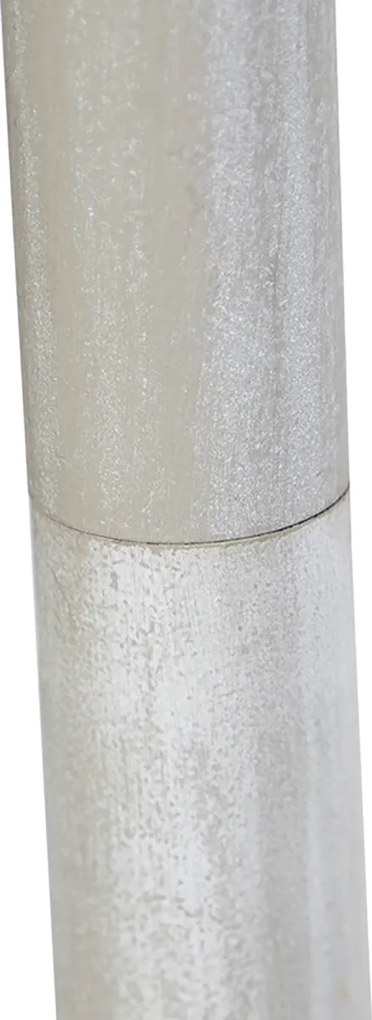 Smart vloerlamp grijs met plissé kap wit incl. Wifi A60 - Classico