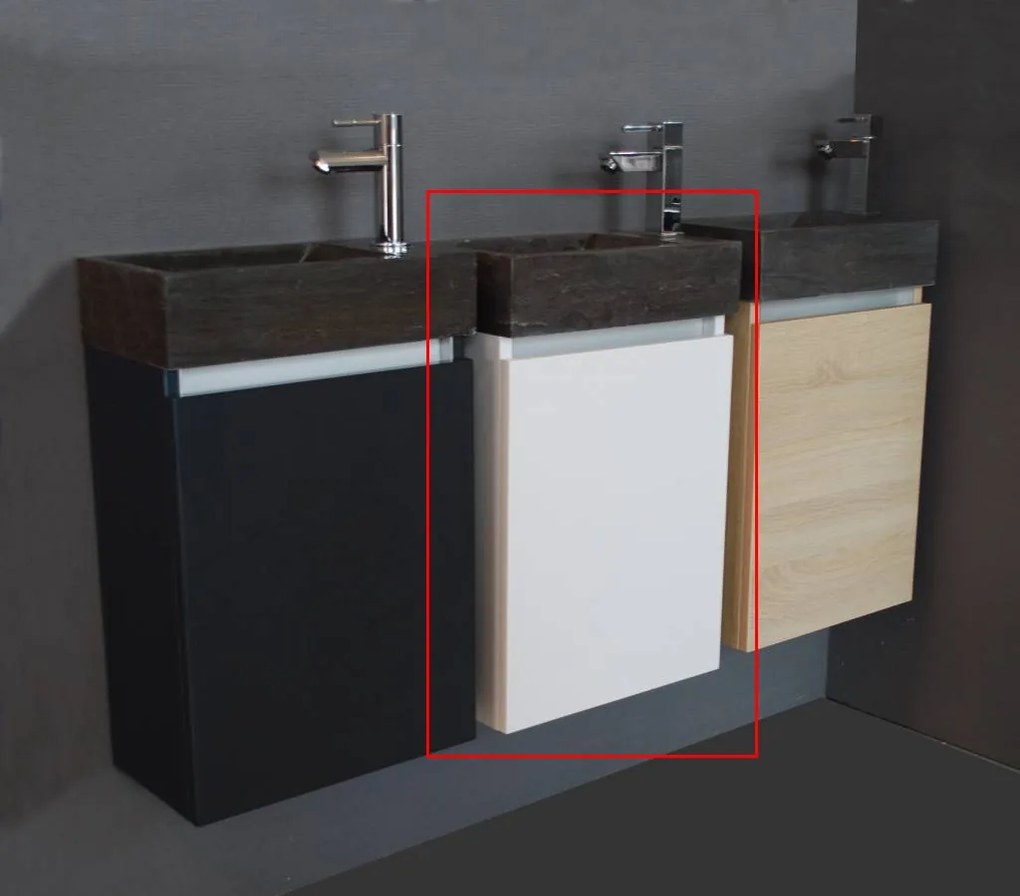 Lambini Designs Trendline fonteinkast natuursteen en wit rechts/rechts