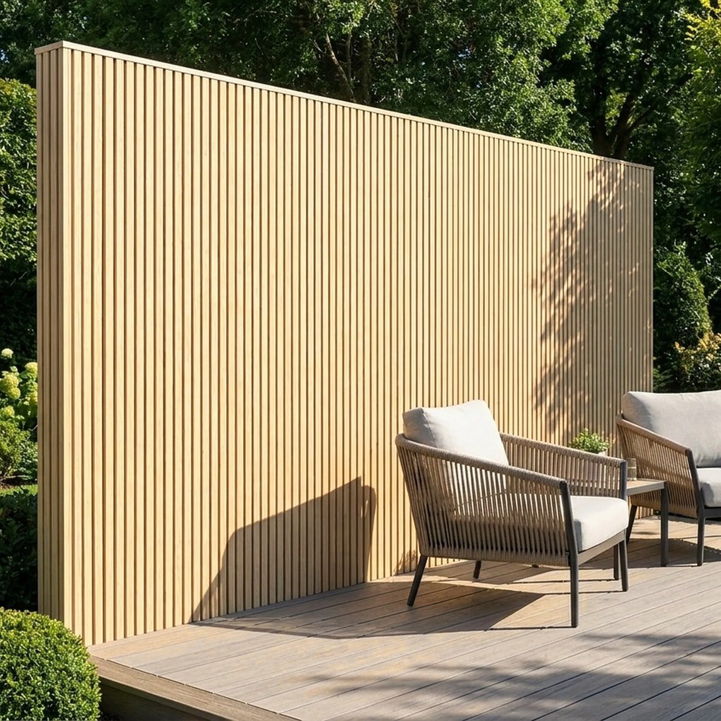 Buitenpanel Berk 290cm | Gevelbekleding | Tuin | 3D Houtnerf