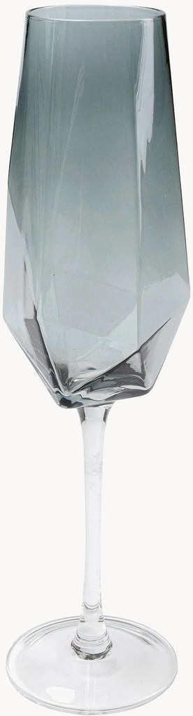 Handgemaakte champagneglazen Diamond, 6-delig