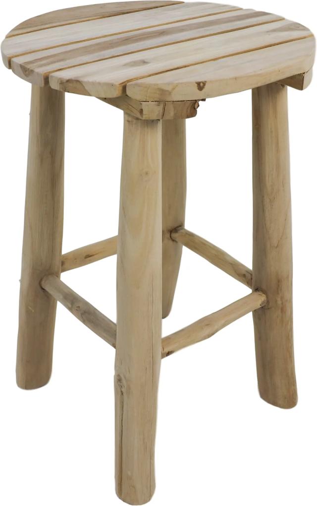HSM Collection | Kruk Branch Rond diameter 30 cm x hoogte 45 cm naturel krukken teakhout poefs & krukken meubels | NADUVI outlet