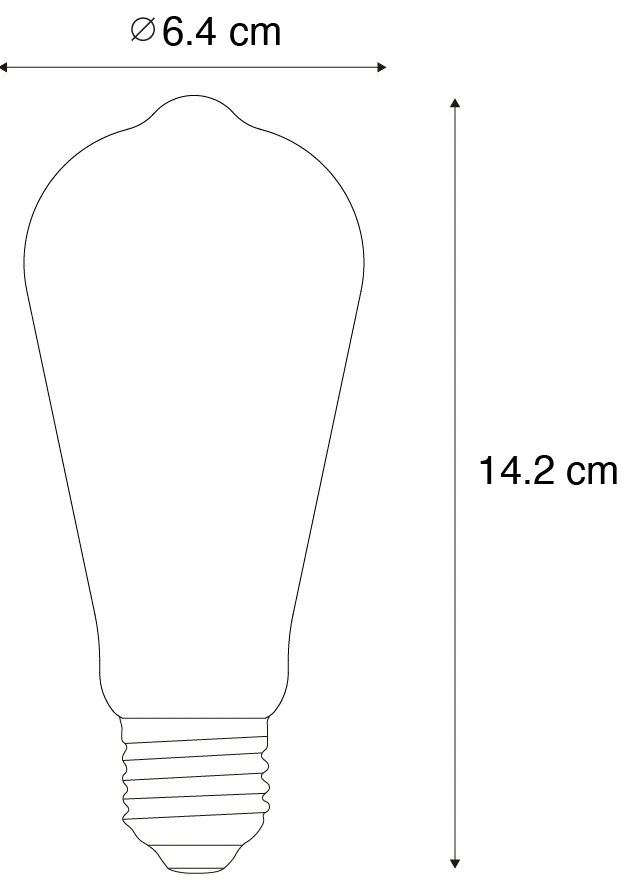 Set van 3 smart E27 dimbare LED lampen ST64 4.9W 320 lm 2500K incl. Zigbee Smart Hub