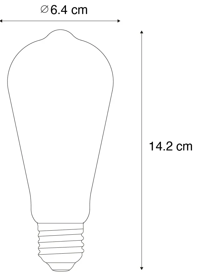 Set van 3 smart E27 dimbare LED lampen ST64 4.9W 320 lm 2500K incl. Zigbee Smart Hub