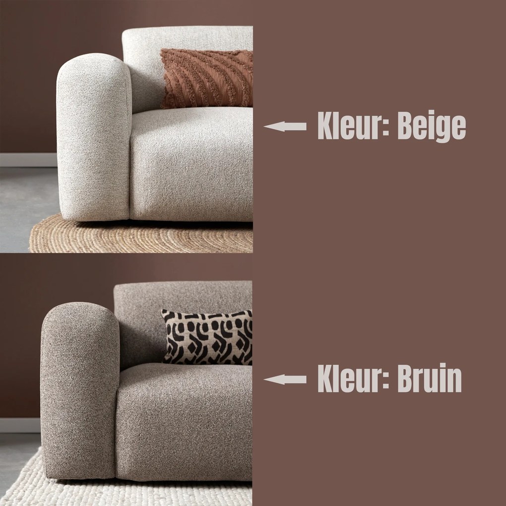PEPP Interiors Soul Beige Hoekbank Met Ottoman Links