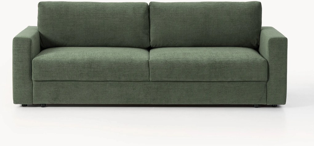 Fluwelen slaapbank Tasha (3-zits) met opbergruimte