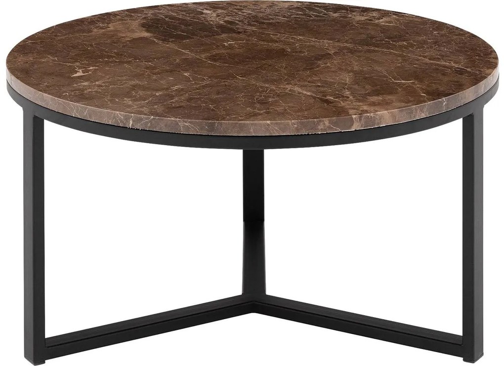 Goossens Excellent Salontafel Enza rond, marmer bruin, elegant chic, 80 x 42 x 80 cm