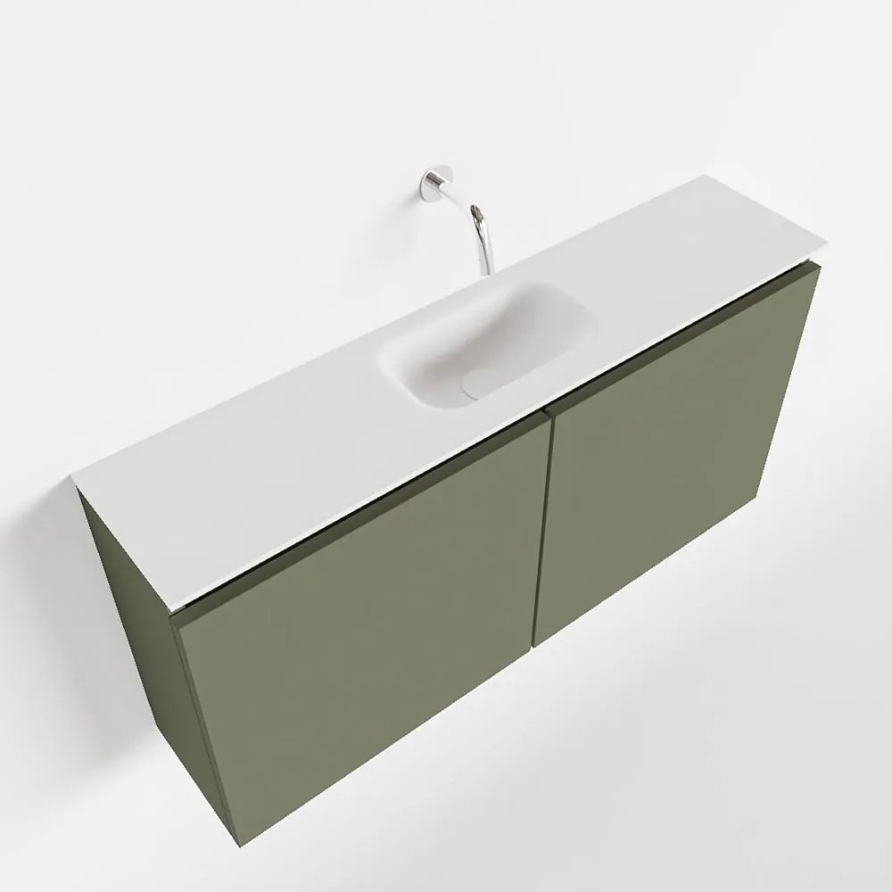 Mondiaz Ture 100cm toiletmeubel army met wastafel talc midden geen kraangat