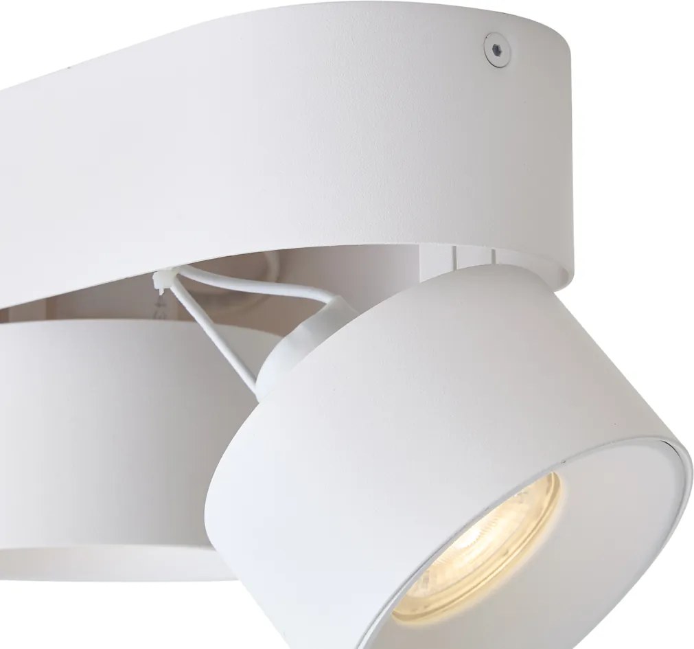 Moderne opbouwspot wit GU10 50mm 2-lichts kantelbaar - Echo