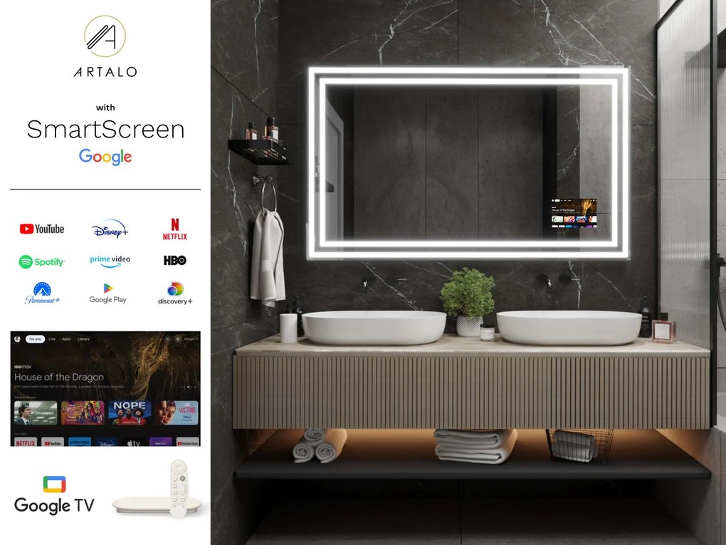 LED-spiegel in lijst voor de badkamer M3