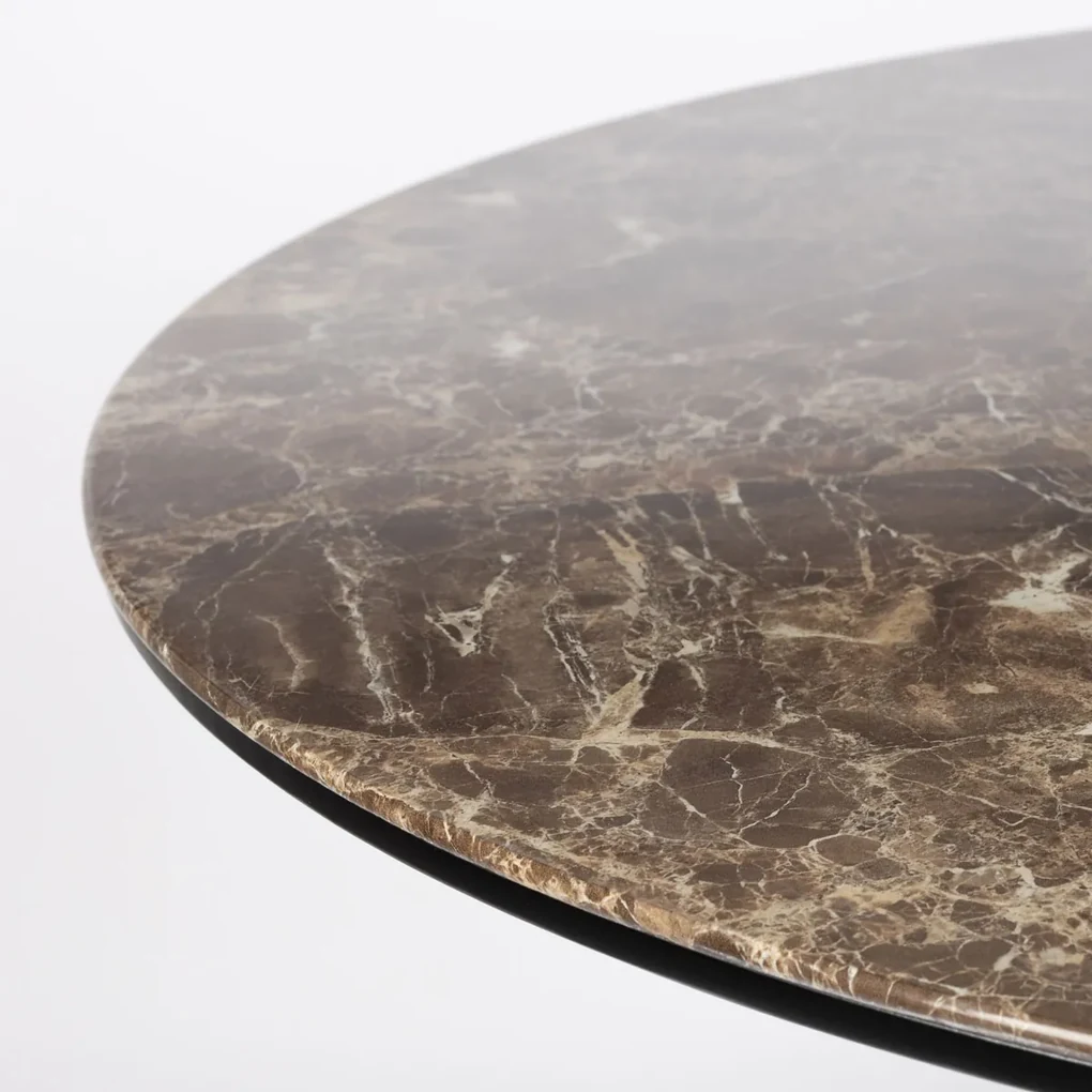 Ronde Eettafel Bruin Marmer - 110 X 110cm.