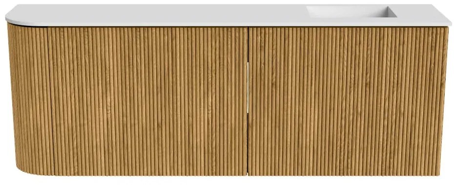 Mondiaz Joya 110cm toiletmeubel ronding links oak met wastafel faye rechts 1 kraangat talc
