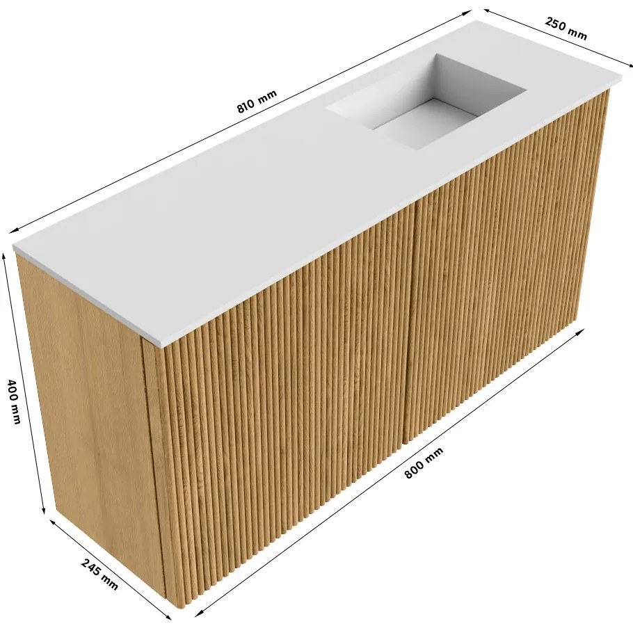 Mondiaz Joya 80cm toiletmeubel shadow met wastafel faye rechts 1 kraangat urban