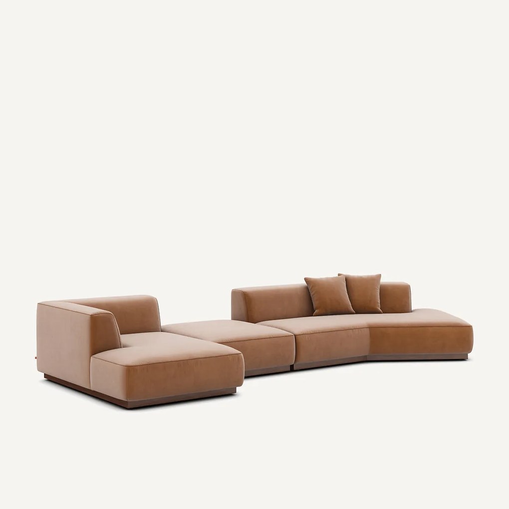 Open hoekbank links XL fluweel, Jacopo