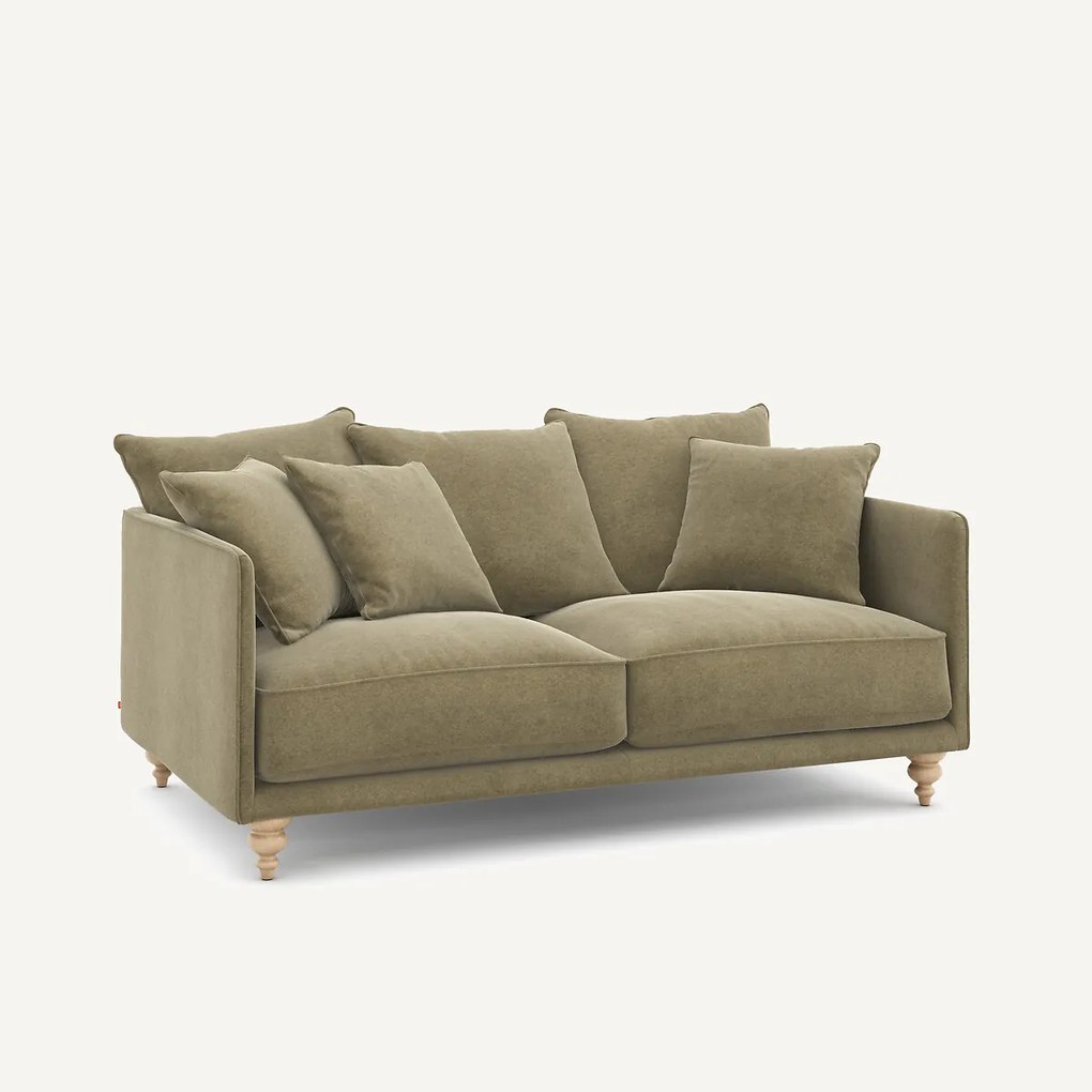 3-zits compacte zetel van linnen fluweel, LAZARE